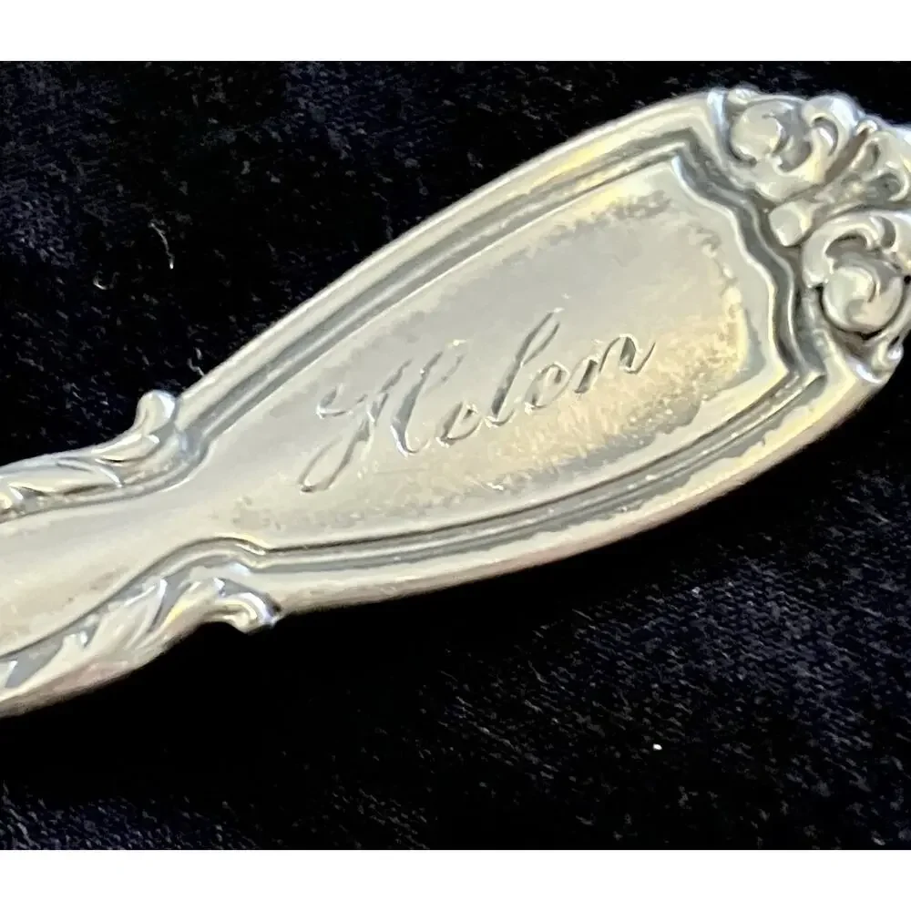 Sterling Silver Teaspoons Mixed Lot Of 3 Souvenir, Norway, Monogram 48 Grams - Picture 4 of 10